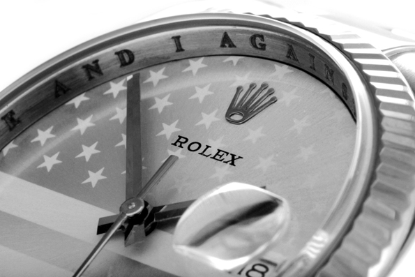 Stampd,Rolex Oyster Perpetual Datejust,Stampd,Rolex,Oyster,Perpetual,Datejus,swiss,luxury,luxe,watch,watches,montres,montre,stars & stripes,flag,drapeau,bannière étoilées,or blanc,gold,acier,steel,barack obama,mitt romney,ouragan sandy,élections présidentielles,usa,états-unis,stampd label,california,californie,fashion,mode,los angeles,limited edition,édition limitée