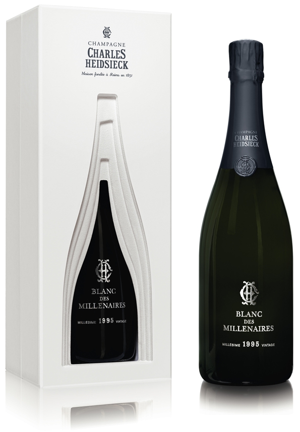 heidsieck,charles heidsieck,blanc des millénaires,blanc,millénaires,champagne,champaign,vin,wine,millésime,reims,nouvelle,identité,new,identity,brut réserve,rosé réserve,bouteille,flacon,élégance,élégante,dandy,charles camille heidsieck,luxe,luxury,raison,vendange,pinot,chardonnay,cépage,bulles,bubbles,pétillant,coffret,1995,thierry roset