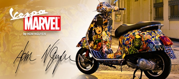 vespa,marvel,hom nguyen,co-branding,artist,art,retrospective,2012