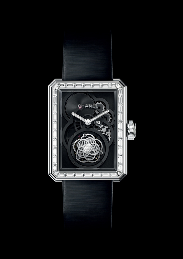 karl lagerfeld,chanel,horlogerie,horology,chanel première,première,première rock,montre,watch,rue cambon,direction artistique,fashion designer,luxe,luxury,coco chanel,gabrielle chanel,wertheimer,groupe wertheimer,baselworld 2015,montre j12,j 12,j12 tourbillon volant squelette,tourbillon volant,montre première,première tourbillon volant ajourée,mademoiselle privé,décor camélia,camélia