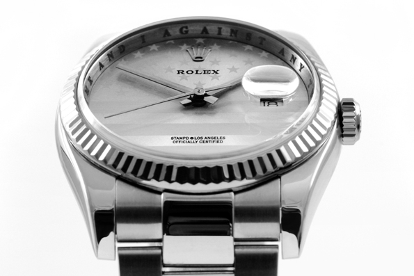 Stampd,Rolex Oyster Perpetual Datejust,Stampd,Rolex,Oyster,Perpetual,Datejus,swiss,luxury,luxe,watch,watches,montres,montre,stars & stripes,flag,drapeau,bannière étoilées,or blanc,gold,acier,steel,barack obama,mitt romney,ouragan sandy,élections présidentielles,usa,états-unis,stampd label,california,californie,fashion,mode,los angeles,limited edition,édition limitée