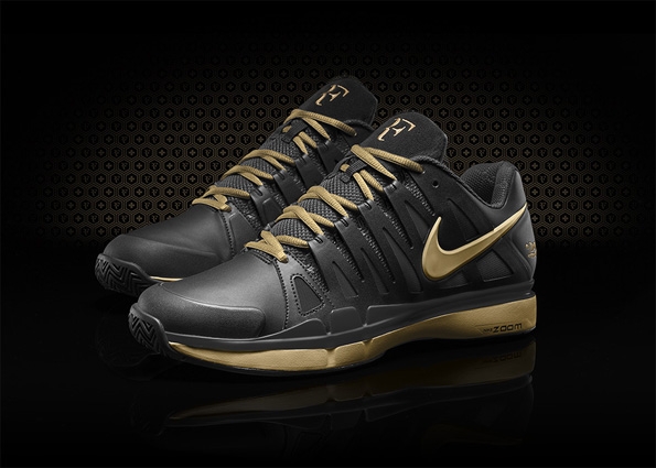 nike,roger federer,tennis,shoes,chaussures,limited,edition,édition limitée,sport,luxe,luxury,ebay,record,box,set,rare,gold,black,air zoom vapor 9,287,name 287,287 weeks,number one,1,champion,air zoom vapor 287