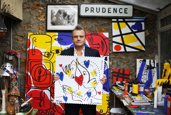 jean charles de castelbajac,jcdc,la poste,philatélistes,philatélie,timbres,timbre,fête,marketing,saint valentin,amour,lettre,passion,déclaration d'amour,2015,collection,collector,love,stamps,luxe,luxury,mode,france,french,art de vivre,savoir vivre,savoir faire,fashion,collaboration,création,édition limitée,art,dessin,illustration